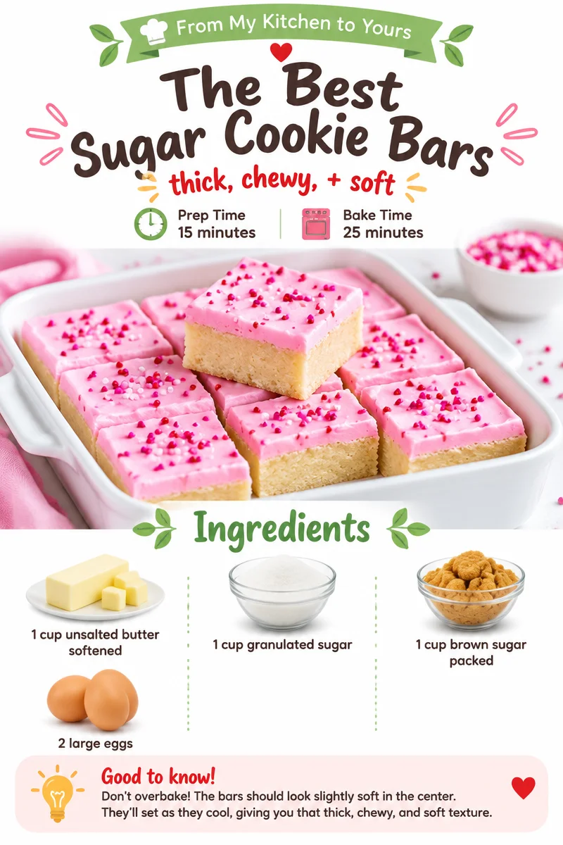 The Best Sugar Cookie Bars (thick, chewy, + soft)